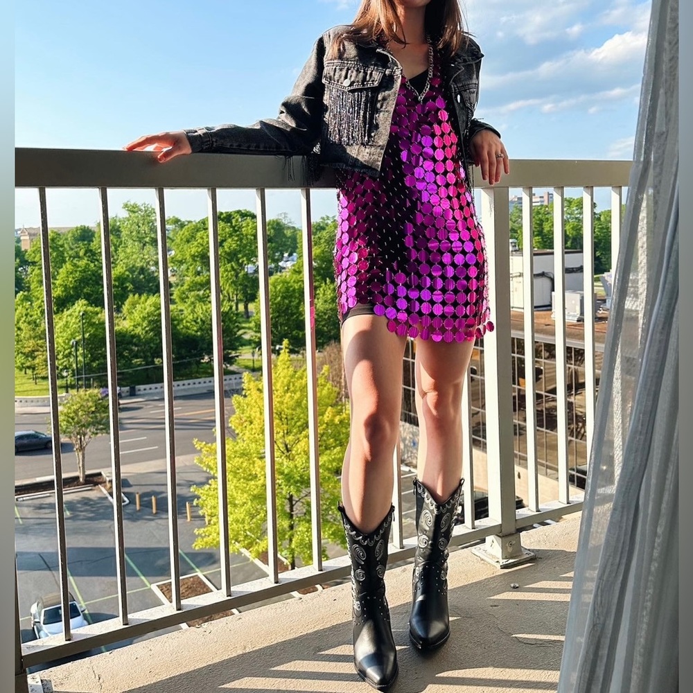 12th Tribe Diana Disco Dress - Fuchsia XS/S *worn once*